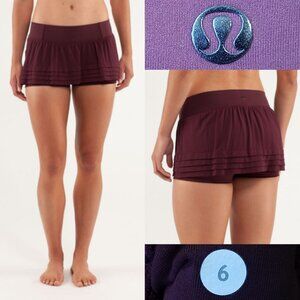 Lululemon Breath Of Fire Skirt Bordeaux Drama Skirt Skort Size 6 Small